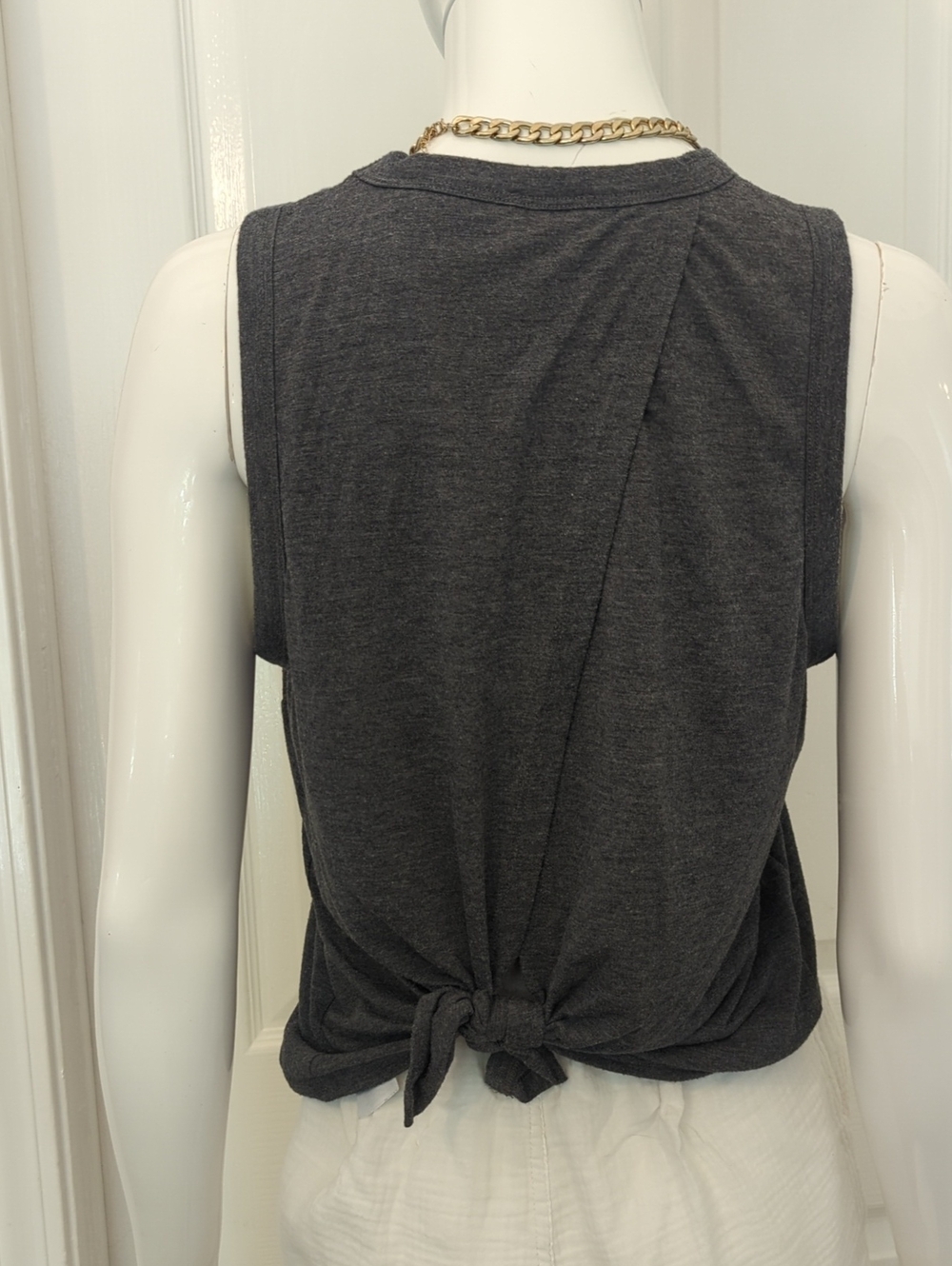 J. Crew Heathered Grey Sleeveless Tank Cross Back M